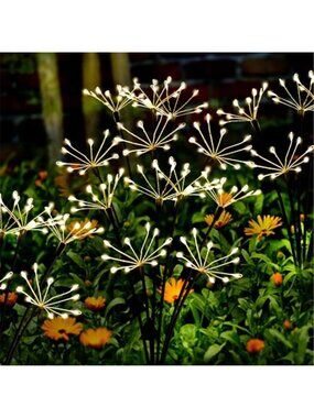 Solar Firework Lights 2 Pack 120LED Twinkling Outdoor Garden Yard Waterproof